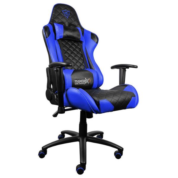 Silla Aerocool Gaming ThunderX3 TGC12 Ergonómica Reclinable con Soporte Lumbar y Cervical – NegroAzul