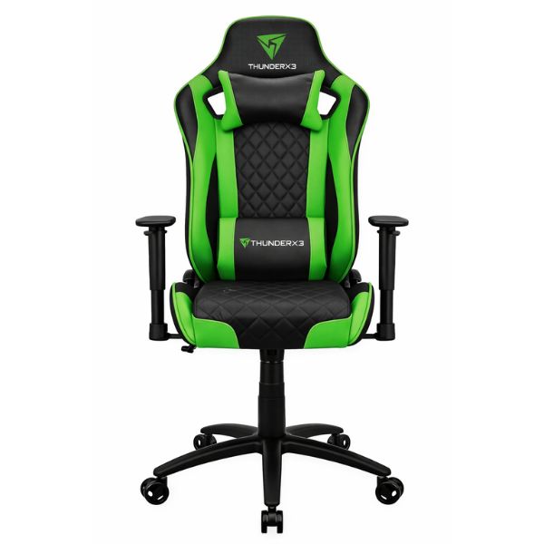 Silla Aerocool Gaming ThunderX3 TGC12 Ergonómica Reclinable con Soporte Lumbar y Cervical – Negro y Verde