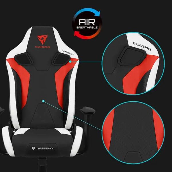 Silla-Gamer-THUNDER-X3-XC3-Color-rojo-blanco-y-negro