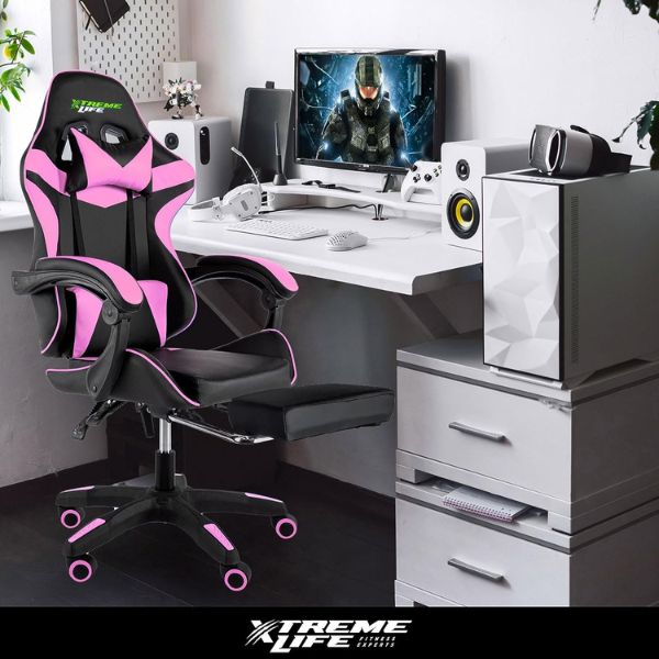 Silla-Gamer-Xtreme-Life-Reclinable-Ergonomica-360_-Color-Rosado-Negro-ejemplo