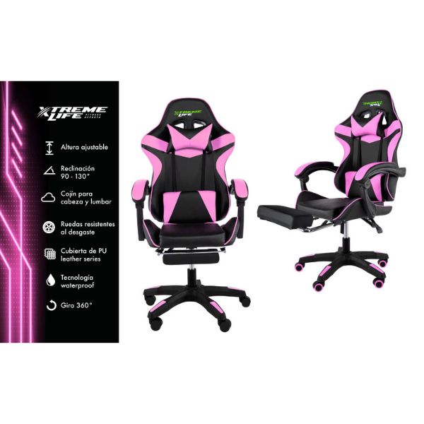 Silla-Gamer-Xtreme-Life-Reclinable-Ergonomica-360_-Color-Rosado-Negro-ejemploo