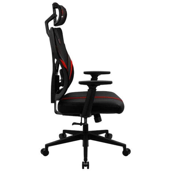 Silla Gaming AeroCool Yama1 Ergonómica con Mecanismo Multibloqueo y Reposabrazos Ajustables - YAMA1 - Negro/Rojo