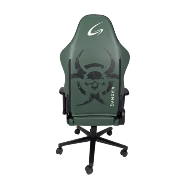 Silla - Gaming - Jemip - Danger - JPG-DANGER-BKVERDE - NegroVerde - Ergonomica - Reposacabezas - Soporte Lumbar - Reposabrazos 4D - Ajustable
