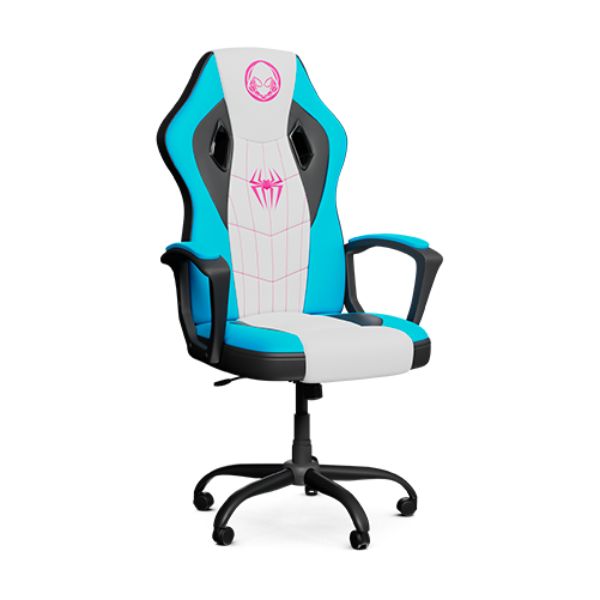 Silla Gaming Xtech Marvel Ghost Spider – Edición Especial con Respaldo Alto y Ajuste de Altura – Rosa y Aguamarina – XTF-MC100SG