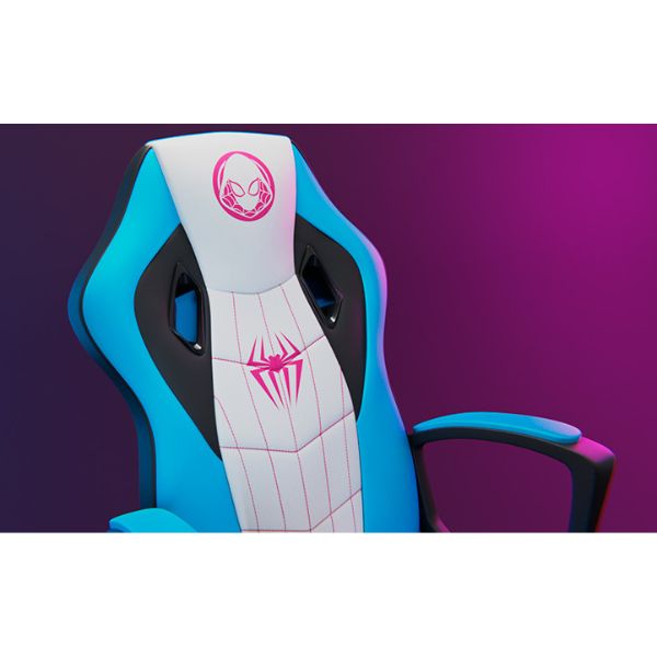 Silla Gaming Xtech Marvel Ghost Spider – Edición Especial con Respaldo Alto y Ajuste de Altura – Rosa y Aguamarina – XTF-MC100SG