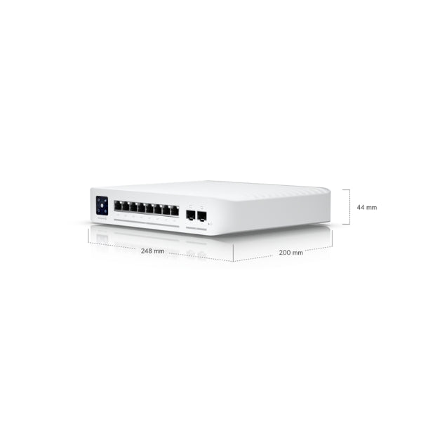 Switch-Ubiquiti-UniFi-Enterprise-8-Puertos-2,5G+2x10GSFP+-L3-PoE+120W-Compacto-NDAA