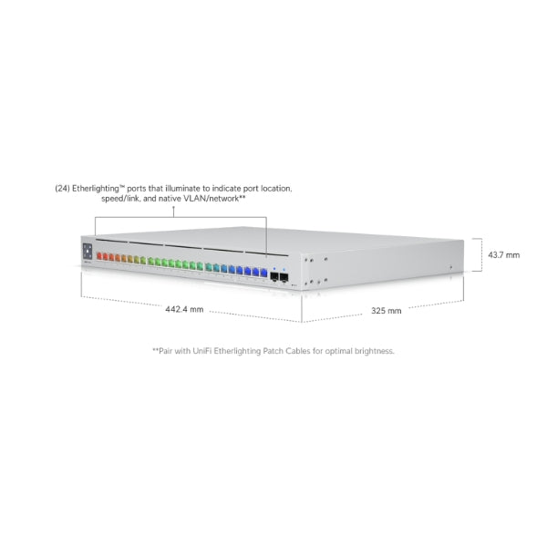 Switch-Ubiquiti-UniFi-Pro-Max-24-Puertos-2,5G1G+2x10G-SFP+-L3-Rack-1U-NDAA