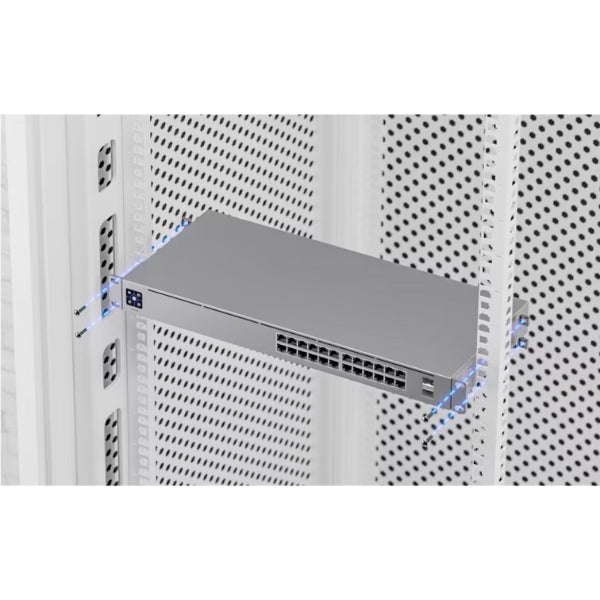 Switch-Ubiquiti-UniFi-USW-24-POE-24-Puertos-1GbE-(16 PoE+)+2 SFP-120WPoE-Rack-1U