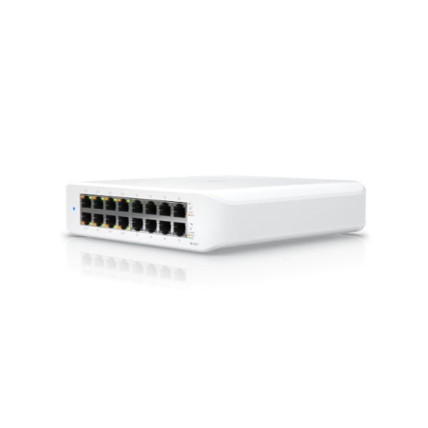 Switch-Ubiquiti-UniFi-USW-LITE-16-POE-16-Puertos-Gigabit-(8-PoE+)-60W-PoE-Conmutador-Gestionado-Lite