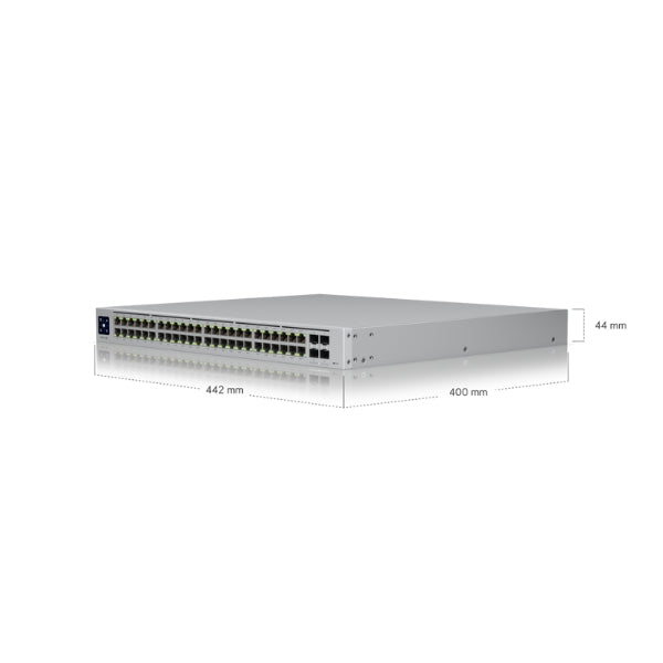 Switch-Ubiquiti-UniFi-USW-PRO-48-POE-48-Puertos-1G-(40 PoE+, 8 PoE++) + 4-SFP+10G-Layer-3-600W-PoE-Montaje-en-Rack