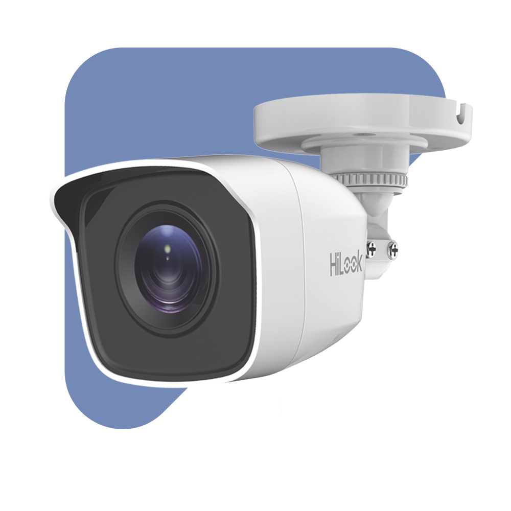 Cámara de Seguridad HiLook by Hikvision - Bala TURBO 2 Megapíxeles (1080p) - Gran Angular 103º - Lente 2.8 mm - METAL -