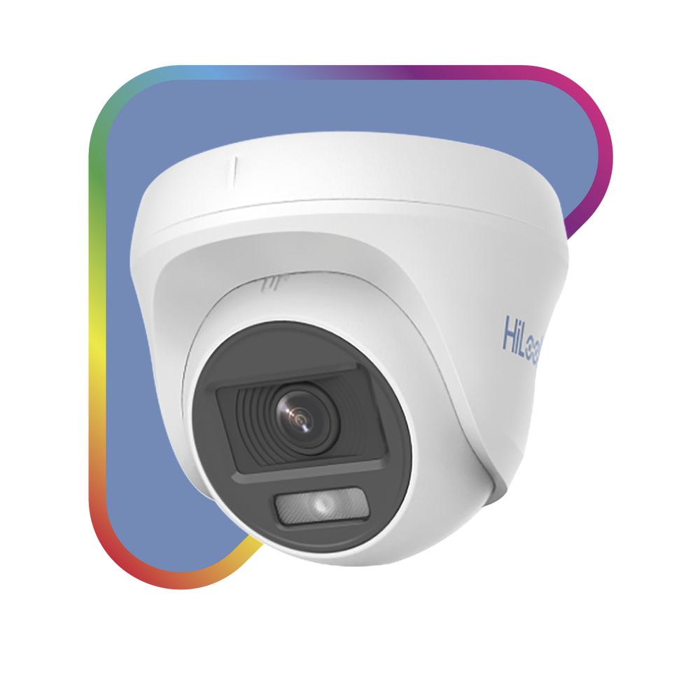 Cámara de Seguridad HiLook by Hikvision - Turret TURBOHD 1080p - Imagen a Color 24 - 7 - Lente 2.8 mm - THC-T129-P