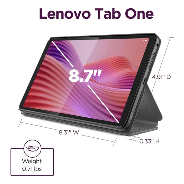 Tablet Lenovo Tab One 8.7 HD - MediaTek Helio G85 - 4GB RAM - 64GB - Estuche Folio Incluido