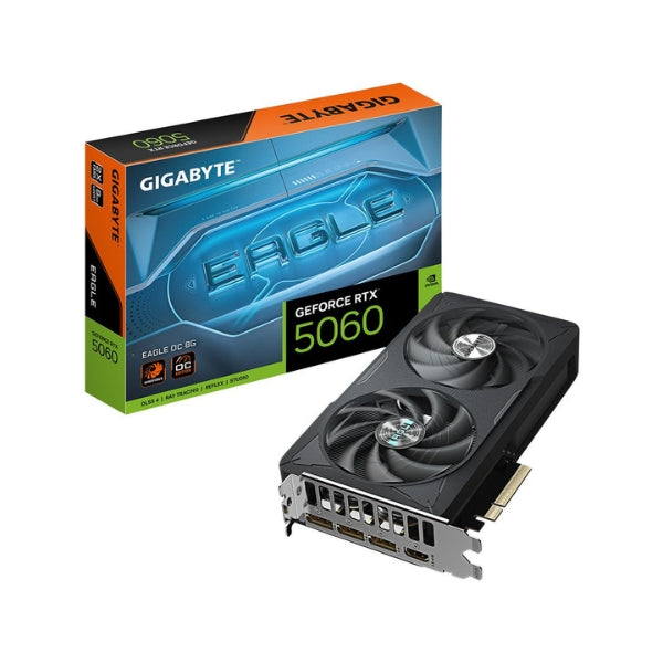 Tarjeta-Gráfica-GIGABYTE-NVIDIA-GeForce-RTX-5060-EAGLE-Overclocked-Dual-Fan-8GB-GDDR7-PCIe-5,0