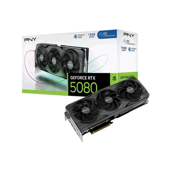 Tarjeta-Gráfica-PNY-NVIDIA-GeForce-RTX-5080-Overclocked-Triple-Fan-16GB-GDDR7-PCIe-5,0