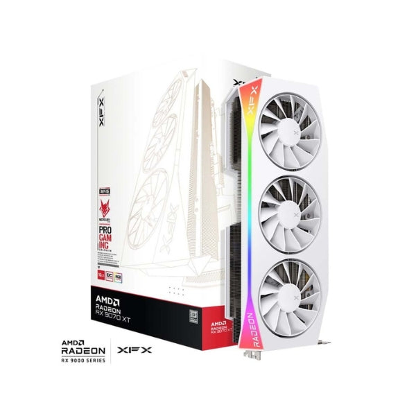 Tarjeta-Gráfica-XFX-AMD-Radeon-RX-9070-XT-Mercury-White-Overclocked-Triple-Fan-16GB-GDDR6-PCIe-5,0
