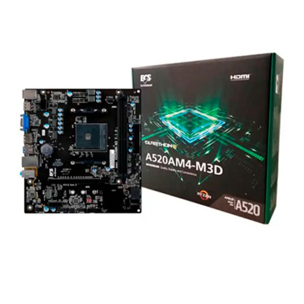 Tarjeta Madre ECS A520AM4-M3D A520 AMD AM4 DDR4 Micro-ATX – 89-206-MZ2113