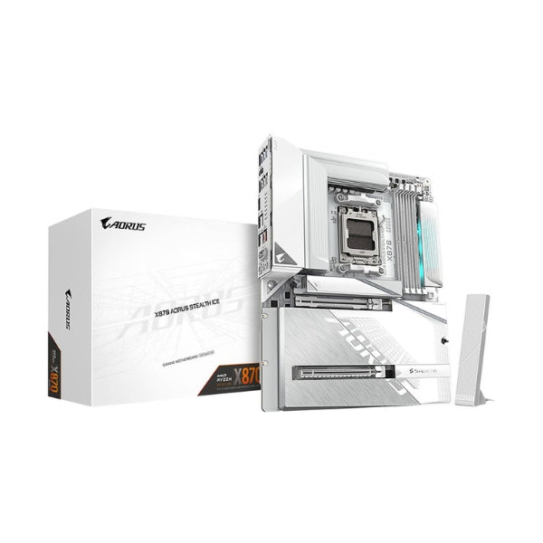 Tarjeta-Madre-GIGABYTE-X870-AORUS-STEALTH-ICE-Socket-AMD-AM5-DDR5-ATX