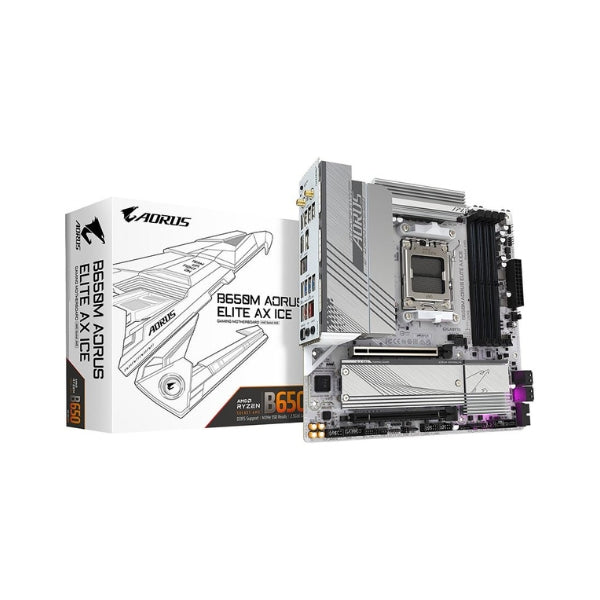 Tarjeta-Madre-Gigabyte-B650M-AORUS-ELITE-AX-ICE-AMD-AM5-microATX