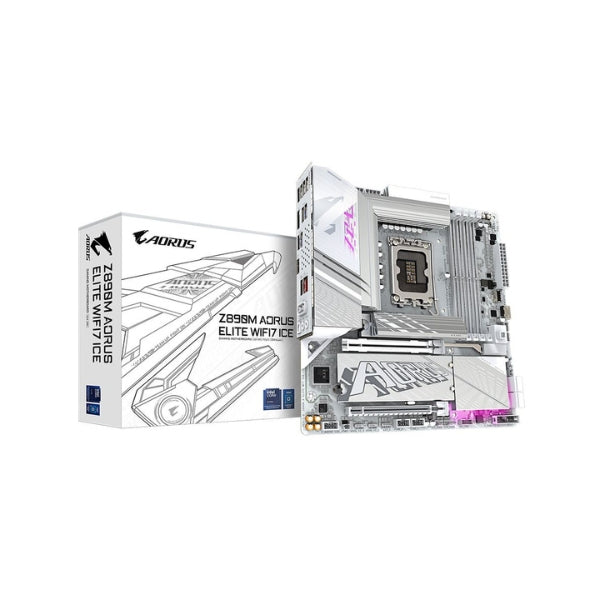 Tarjeta-Madre-Gigabyte-Z890M-AORUS-ELITE-WIFI7-ICE-Intel-Z890-LGA1851-DDR5-Micro-ATX