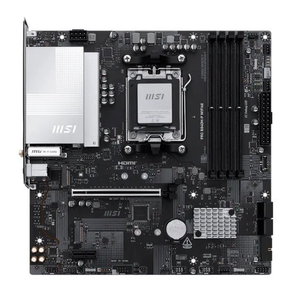 Tarjeta - Madre - MSI - PRO - B840M-P - WiFi - 6E - AM5 - AMD - B840 - DDR5 - 8000MTs - 2xM.2 - PCIe - 4.0 - Micro - ATX-front