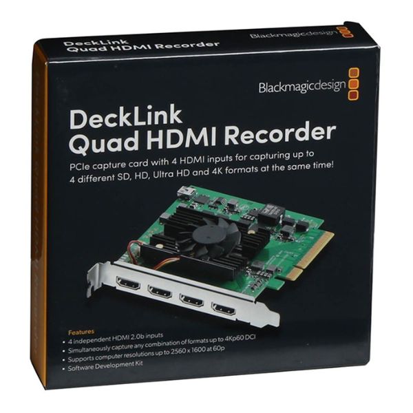 Tarjeta de Captura Blackmagic Design DeckLink Quad HDMI Recorder 4K PCIe – BDLKDVQDHDMI4K