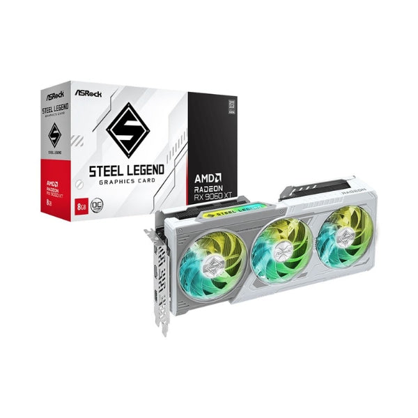 Tarjeta-gráfica-ASRock-AMD-Radeon-RX-9060-XT-Steel-Legend-OC-Triple-Fan-8GB-GDDR6