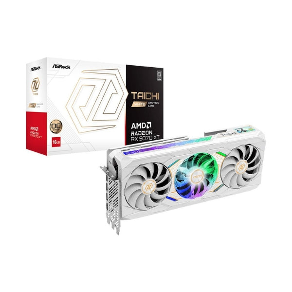 Tarjeta-gráfica-ASRock-AMD-Radeon-RX-9070-XT-Taichi-White-OC-Triple-Fan-16GB-GDDR6