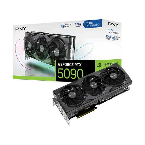 Tarjeta-gráfica-PNY-NVIDIA-GeForce-RTX-5090-Overclocked-Triple-Fan-32GB-GDDR7-PCIe-5,0