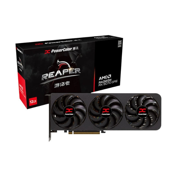Tarjeta-gráfica-PowerColor-AMD-Radeon-RX-9070-GRE-Reaper-OC-Triple-Fan-12GB-GDDR6