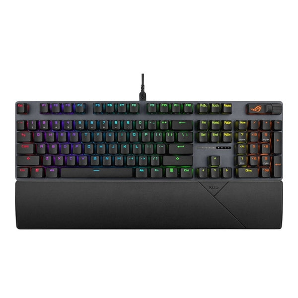 Teclado - Gaming - ASUS - ROG - Strix - Scope - II - X - Mecánico - Cableado - USB - RGB - ROG - NX - Snow - Wrist - Rest - 104 - Teclas - XA14STRIXNXCAPB - Negro
