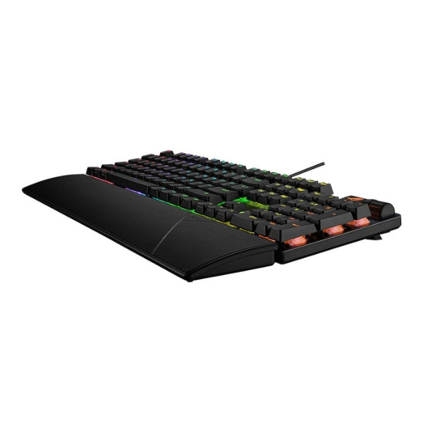Teclado - Gaming - ASUS - ROG - Strix - Scope - II - X - Mecánico - Cableado - USB - RGB - ROG - NX - Snow - Wrist - Rest - 104 - Teclas - XA14STRIXNXCAPB - Negro