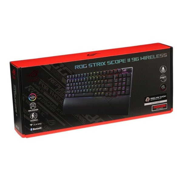 Teclado Gaming ASUS ROG Strix Scope II 96 ROG NX Snow Wireless RGB - 90MP037A-BKAA01 - Black