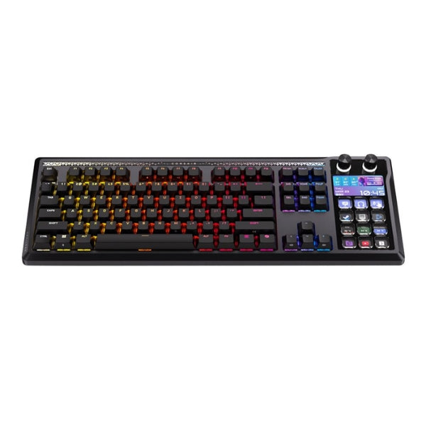 Teclado - Gaming - Corsair - Galleon - 100 - SD - Stream - Deck - Integrated - Mecánico - Cableado - USB-C - RGB - CORSAIR - MLX - Pulse - Hot - Swappable - LCD - 5 - Pulgadas - 99 - Teclas - CH-912A31I-NA - Negro