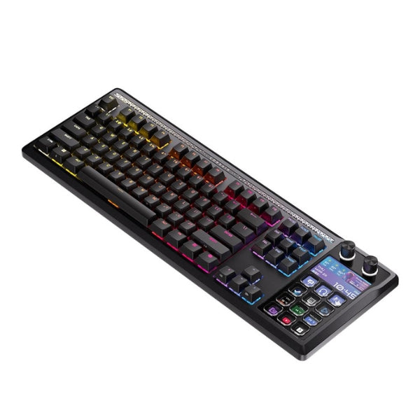 Teclado - Gaming - Corsair - Galleon - 100 - SD - Stream - Deck - Integrated - Mecánico - Cableado - USB-C - RGB - CORSAIR - MLX - Pulse - Hot - Swappable - LCD - 5 - Pulgadas - 99 - Teclas - CH-912A31I-NA - Negro