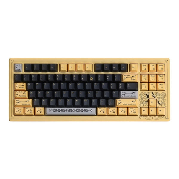 Teclado - Gaming - Drop - Harry - Potter - CSTM80 - Hufflepuff - Mecánico - TKL - Cableado - USB - Gateron - Yellow - KS-3 - Milky - Pro - Linear - 88 - Teclas - MDX-38218-3 - Amarillo