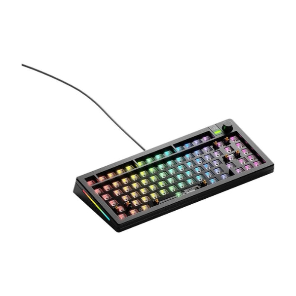 Teclado - Gaming - Glorious - GMMK - 3 - 75% - Barebones - Mecánico - Cableado - USB - RGB - Hot - Swappable - Knob - Modular - 81 - Teclas - GMMK3-75-BB-W-B - Negro