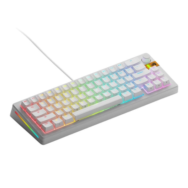 Teclado - Gaming - Glorious - GMMK - 3 - HE - 65% - Cableado - USB - RGB - con - Switches - Glorious - Fox - HE - MMK365PBHEWWHT - Blanco