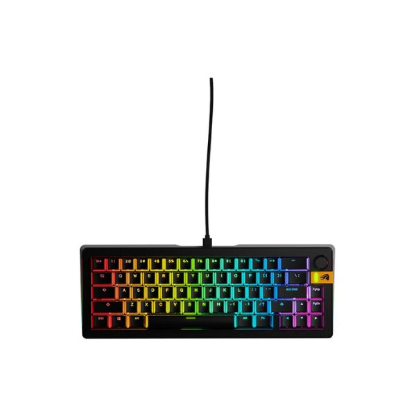 Teclado - Gaming - Glorious - GMMK - 3 - HE - 65% - Prebuilt - Cableado - USB - RGB - Hot-Swappable - con - Switches - Hall - Effect - Fox - Linear - GMMK3-65-PB-HE- - Negro