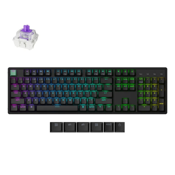 Teclado gaming inalámbrico Keychron K10 HE Special Edition 100% RGB con switches magnéticos Gateron Jade - K10H-J1 - Negro