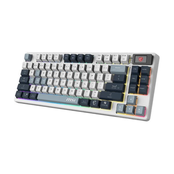 Teclado - Gaming - MSI - Forge - GK600 - TKL - Wireless - Mecánico - RGB - 2.4GHz - Bluetooth - USB - Tipo - C - Switches - Hot - Swap - Inglés - Blanco - Gris-side