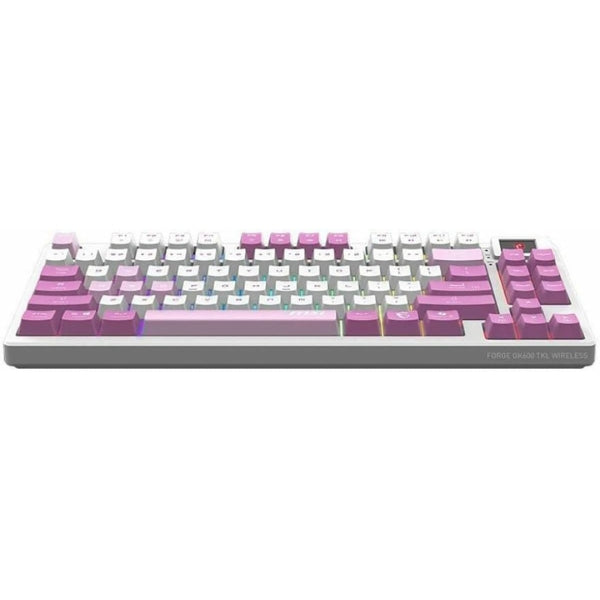 Teclado Gamer MSI FORGE GK600 TKL Wireless Mecánico RGB - Switches Lineales Hot Swap - Bluetooth 2.4GHz USB Tipo-C - Inglés - Violeta Blanco - S11-43CEP01-HH9
