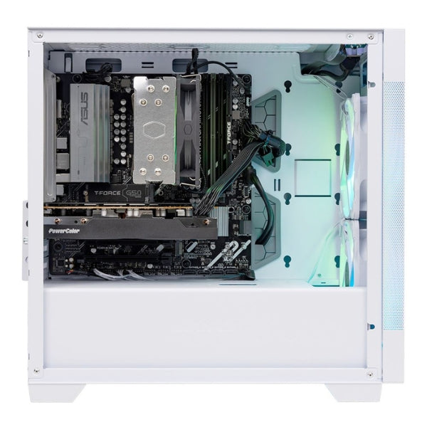 Teclado - Gaming - PowerSpec - G529 - AMD Ryzen 5 7600X - AMD Radeon RX 7600 - 16GB DDR5 - 1TB SSD - Windows 11 Home - 205M Mesh Glass - 650W - Blanco