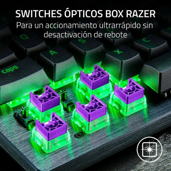 Teclado - Gaming - Razer - Huntsman - V3 - X - TKL - Mecánico - Óptico - Switches - Optical - Clicky - RGB - USB - Español - Negro-