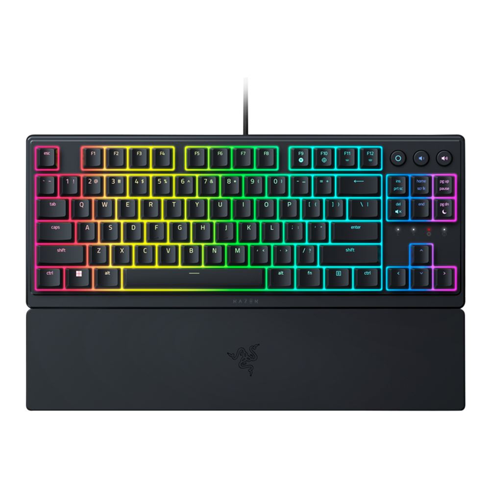 Teclado Gaming Razer Ornata V3 Tenkeyless Low-Profile Mecha-Membrane Chroma RGB - RZ03-04880200-R - Black
