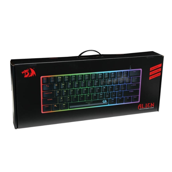 Teclado - Gaming - Redragon - K605 - Giant - Mecánico - 60% - Cableado - USB - Type-C - RGB - con - Switches - Outemu - Blue - Clicky - K605 - Negro