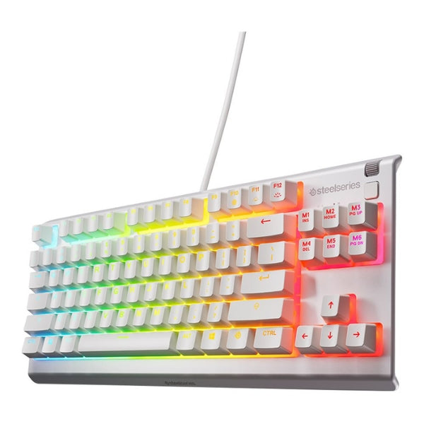 Teclado - Gaming - SteelSeries - Apex - 3 - TKL - Membrane - Cableado - Rainbow - RGB - NKRO - 84 - Teclas - 64819 - Blanco