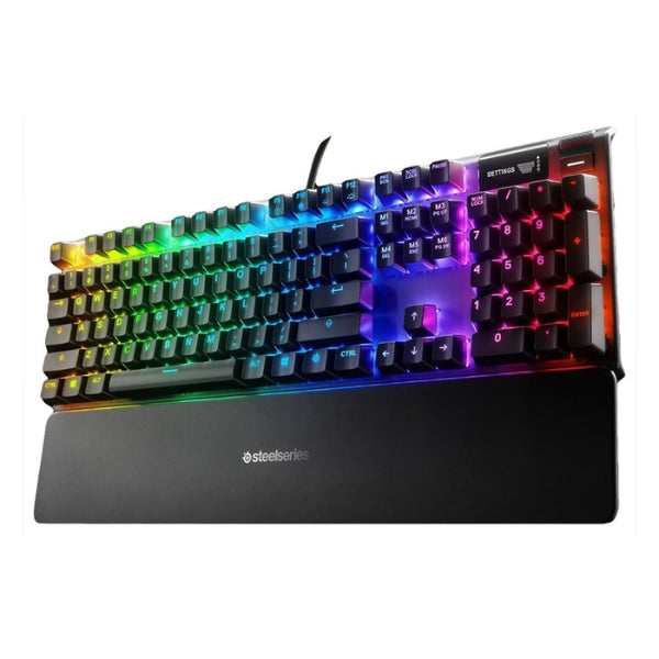 Teclado - Gaming - SteelSeries - Apex - 7 - Cableado - RGB - con - Switches - QX2 - Red - Linear - OLED - 64636 - Negro