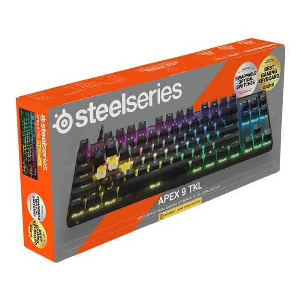 Teclado Gaming Cableado SteelSeries Apex 9 TKL 80% RGB Hot-Swappable OptiPoint - 64847 - Negro