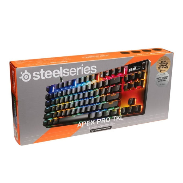 Teclado Gaming SteelSeries Apex Pro TKL Gen 3 Cableado RGB con Switches OmniPoint 3.0 - 64740 - Negro